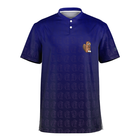 The Bad Beaver "Pattern Play" Blade Collar Polo Shirt - Aura