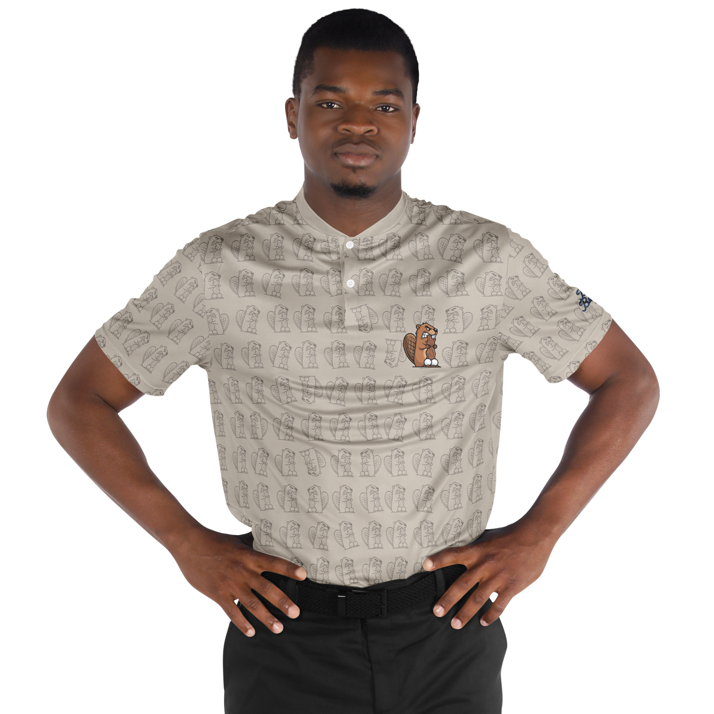 The Bad Beaver "Pattern Play" Blade Collar Polo Shirt