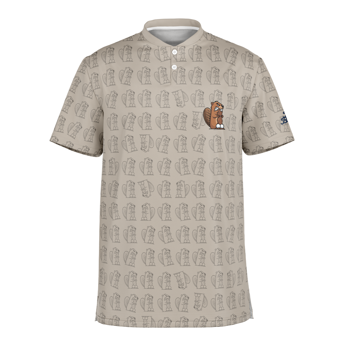 The Bad Beaver "Pattern Play" Blade Collar Polo Shirt