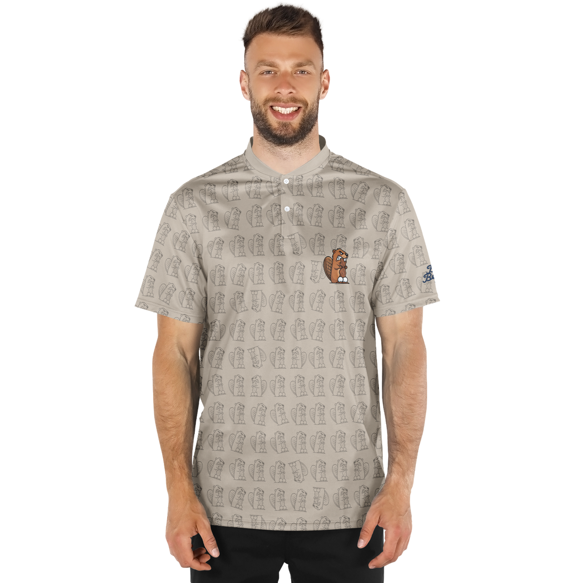 The Bad Beaver "Pattern Play" Blade Collar Polo Shirt