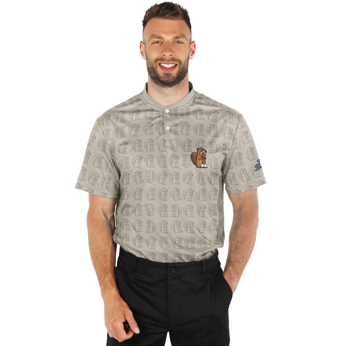 The Bad Beaver "Pattern Play" Blade Collar Polo Shirt