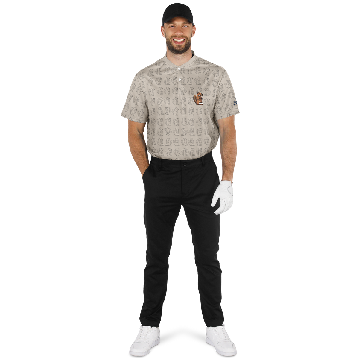The Bad Beaver "Pattern Play" Blade Collar Polo Shirt
